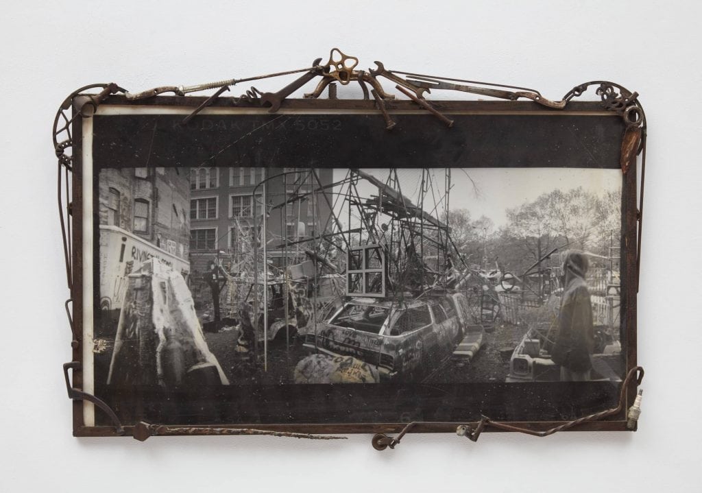 Riv Photo 2,1985, Photographic print with welded steel frame. 27 x 40 x 3 inches
