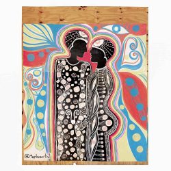 KAMILA ZMRZLA-OTCASEK (b. 1975) Love Is Love, 2020 House paint on plywood